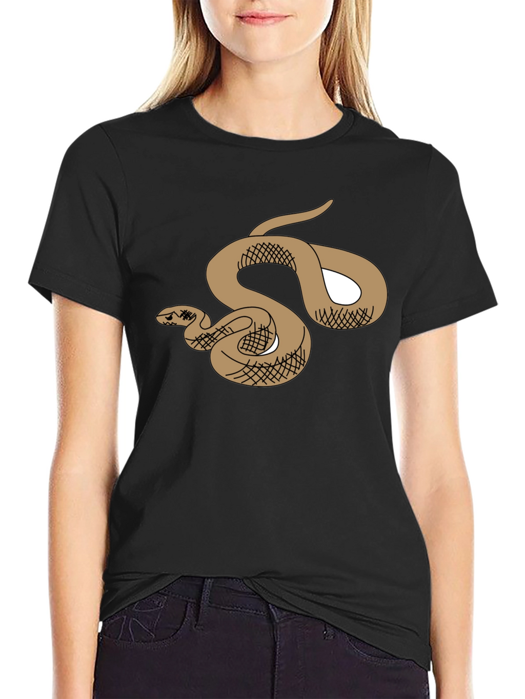 Snake Graphic T-Shirt - Black Cotton Tee