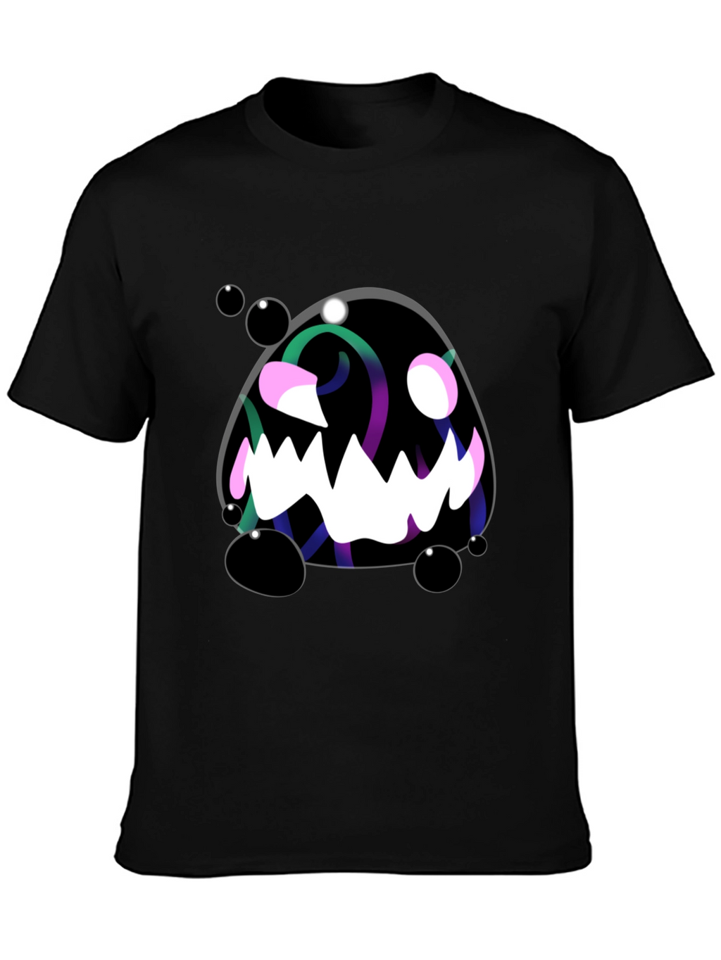 Monster Graphic Black Tee - Spooky Fun!