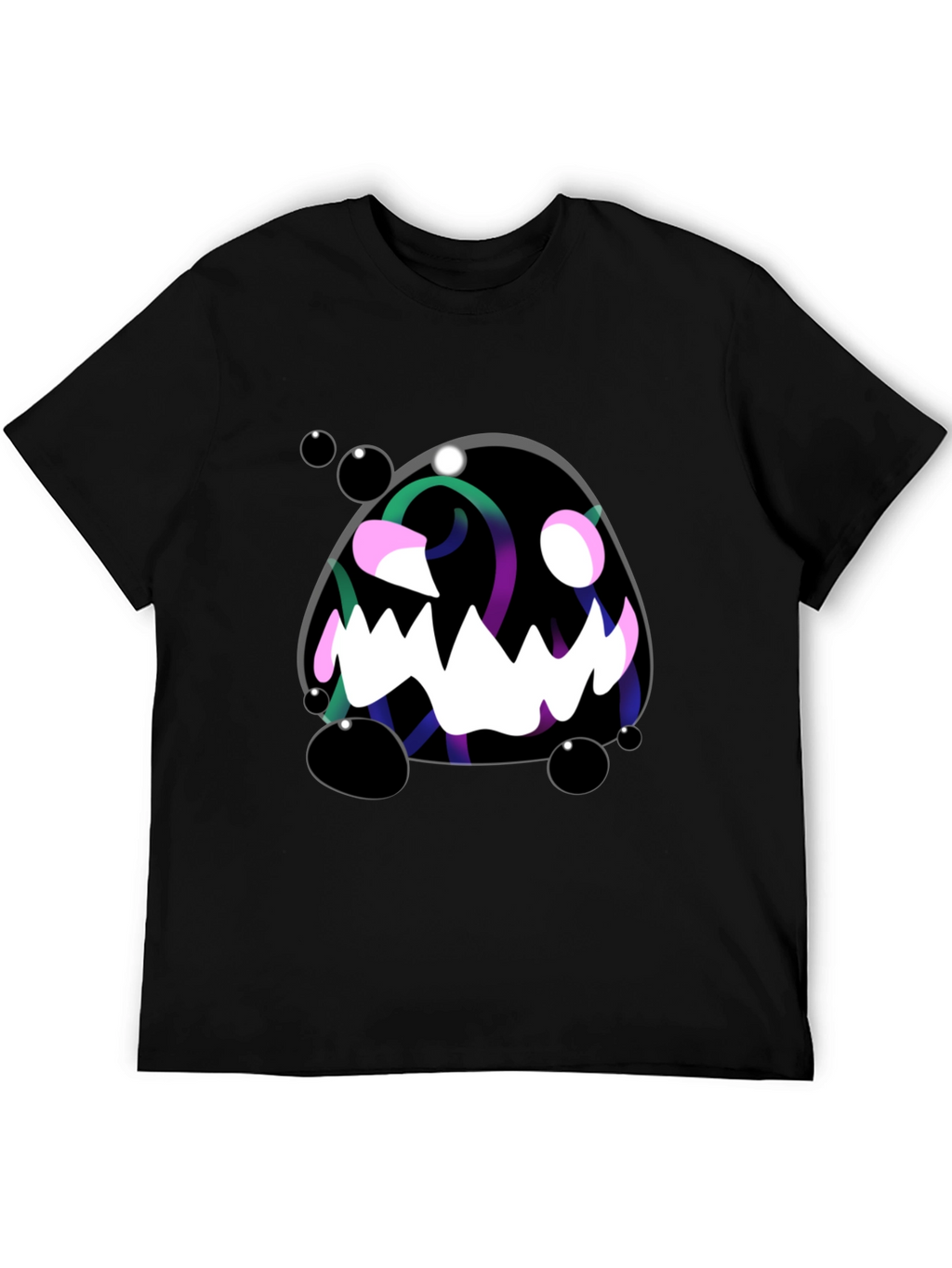 Monster Graphic Black Tee - Spooky Fun!