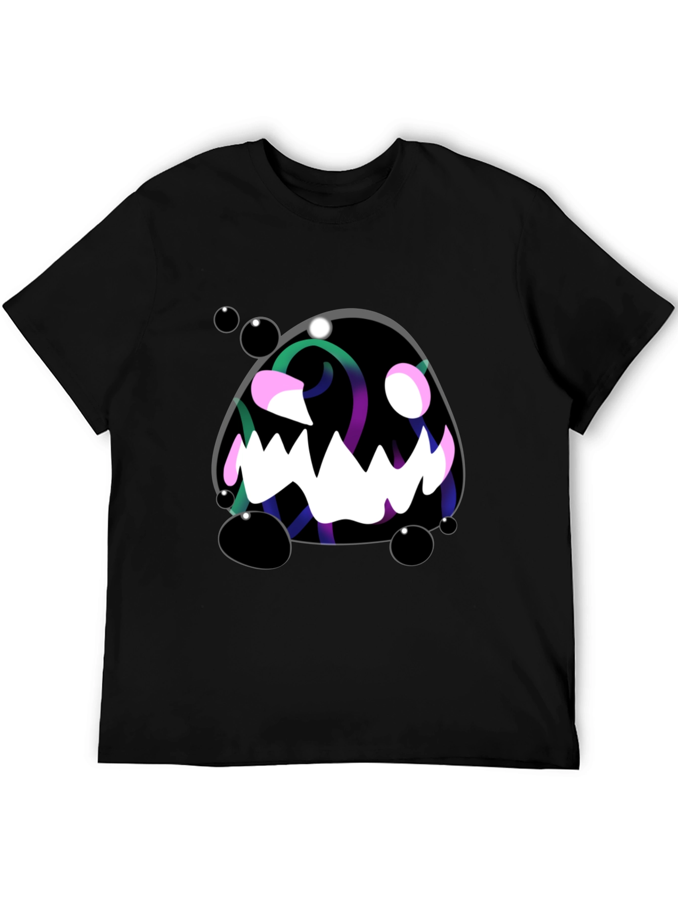 Monster Graphic Black Tee - Spooky Fun!