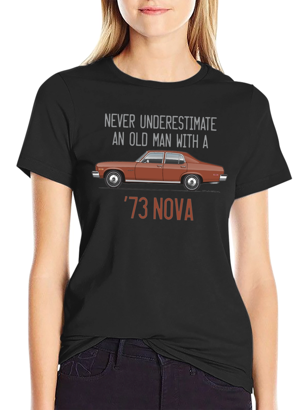 Never Underestimate Old Man With 73 Nova T-Shirt