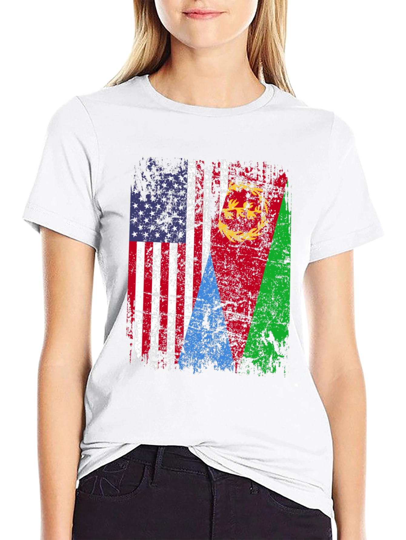 USA Eritrea Flag Graphic T-Shirt