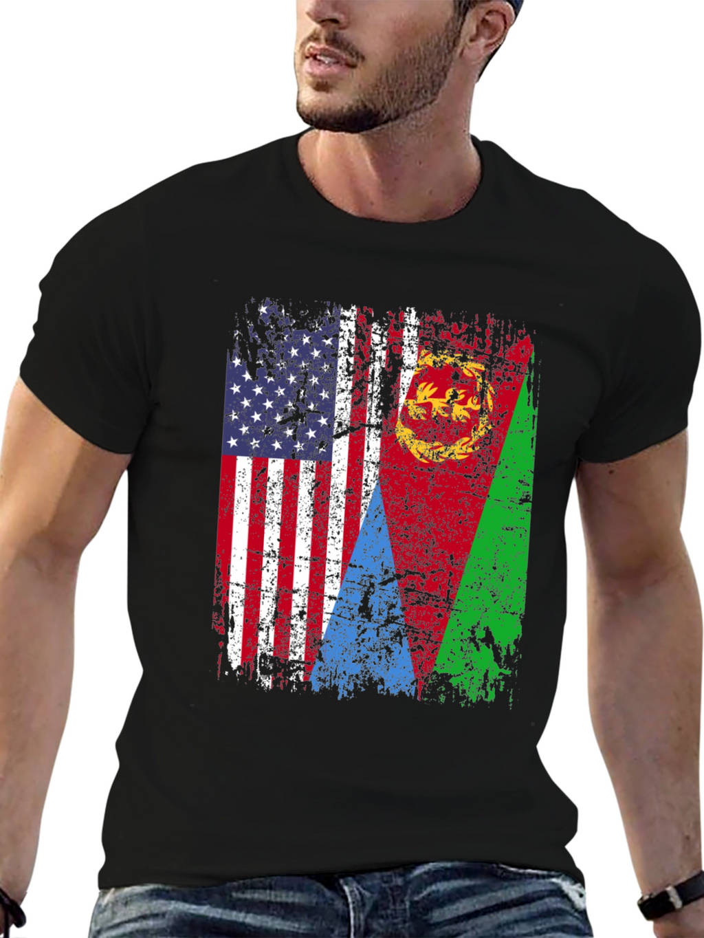 USA Eritrea Flag Graphic T-Shirt