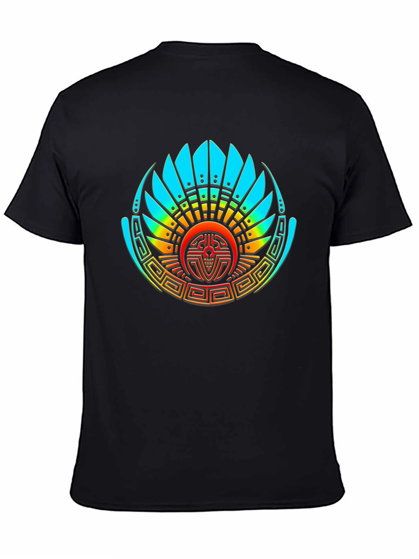 Aztec Feathered Serpent Graphic Tee - Black
