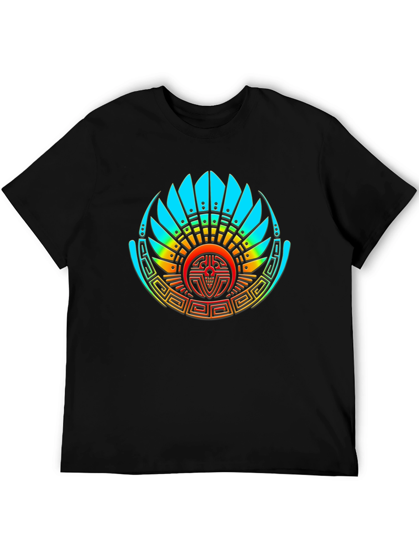 Aztec Feathered Serpent Graphic Tee - Black