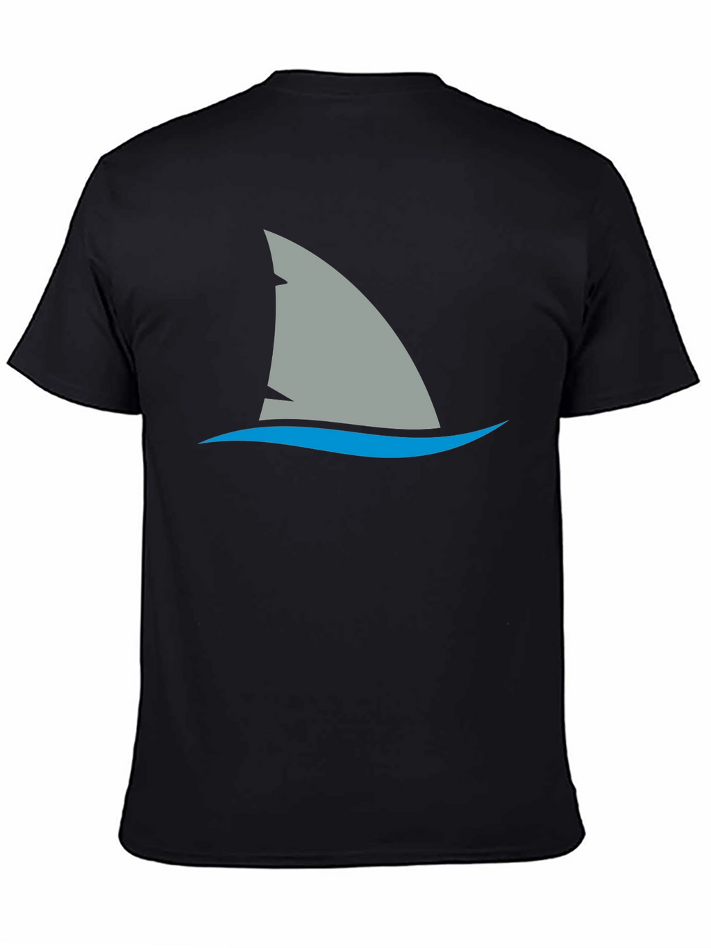 Shark Fin Graphic Tee - Black Cotton Comfort