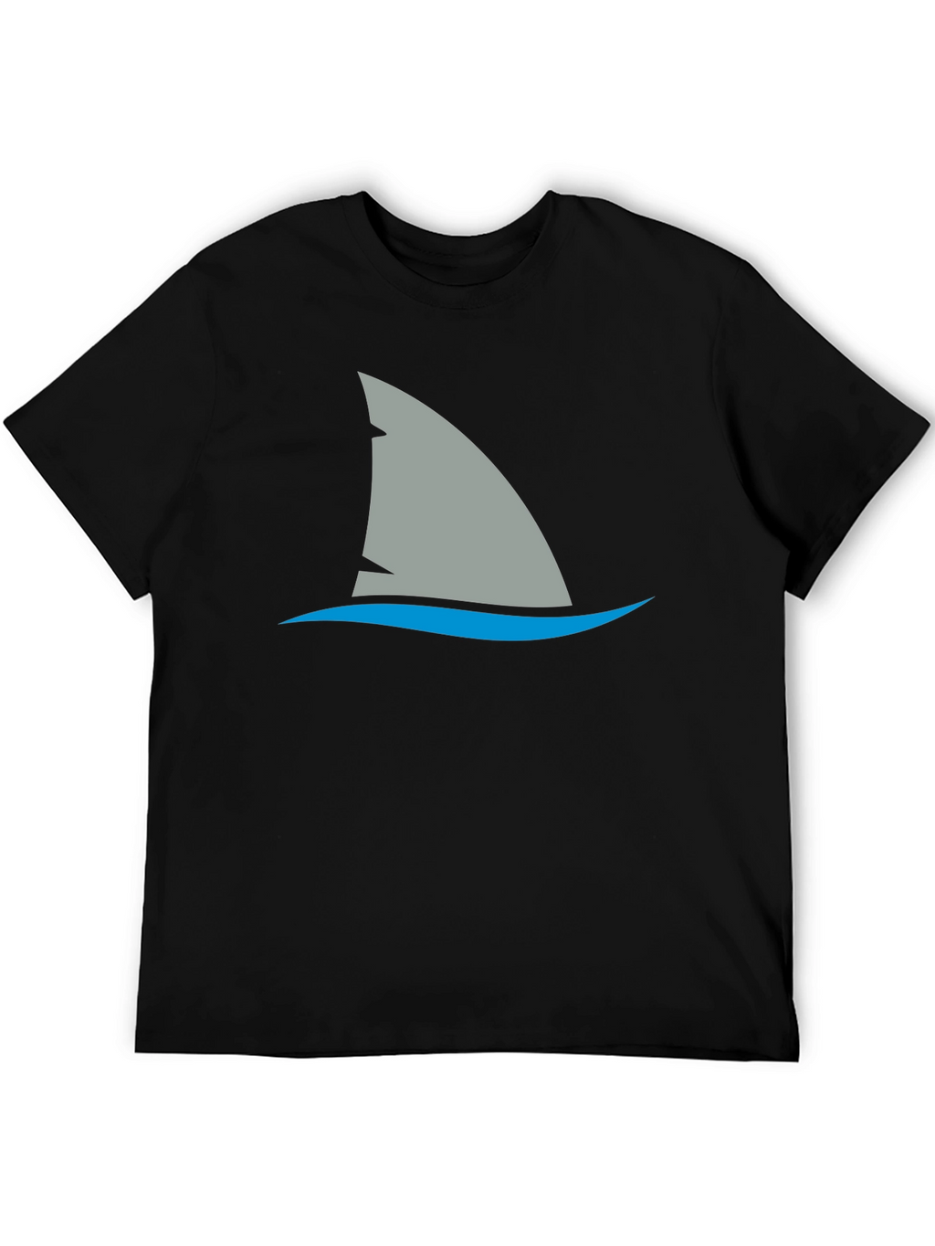 Shark Fin Graphic Tee - Black Cotton Comfort