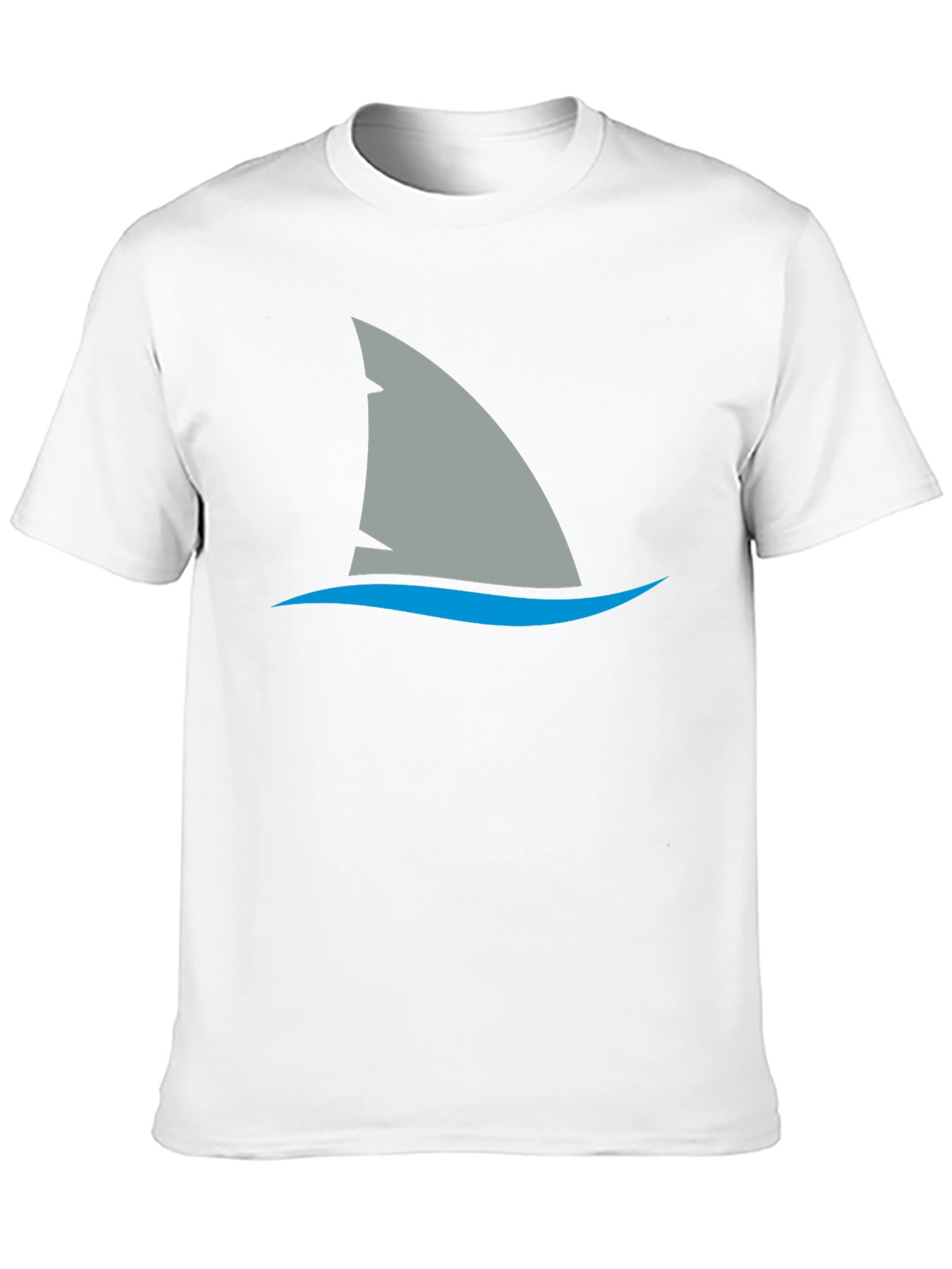 Shark Fin Graphic Tee - Black Cotton Comfort