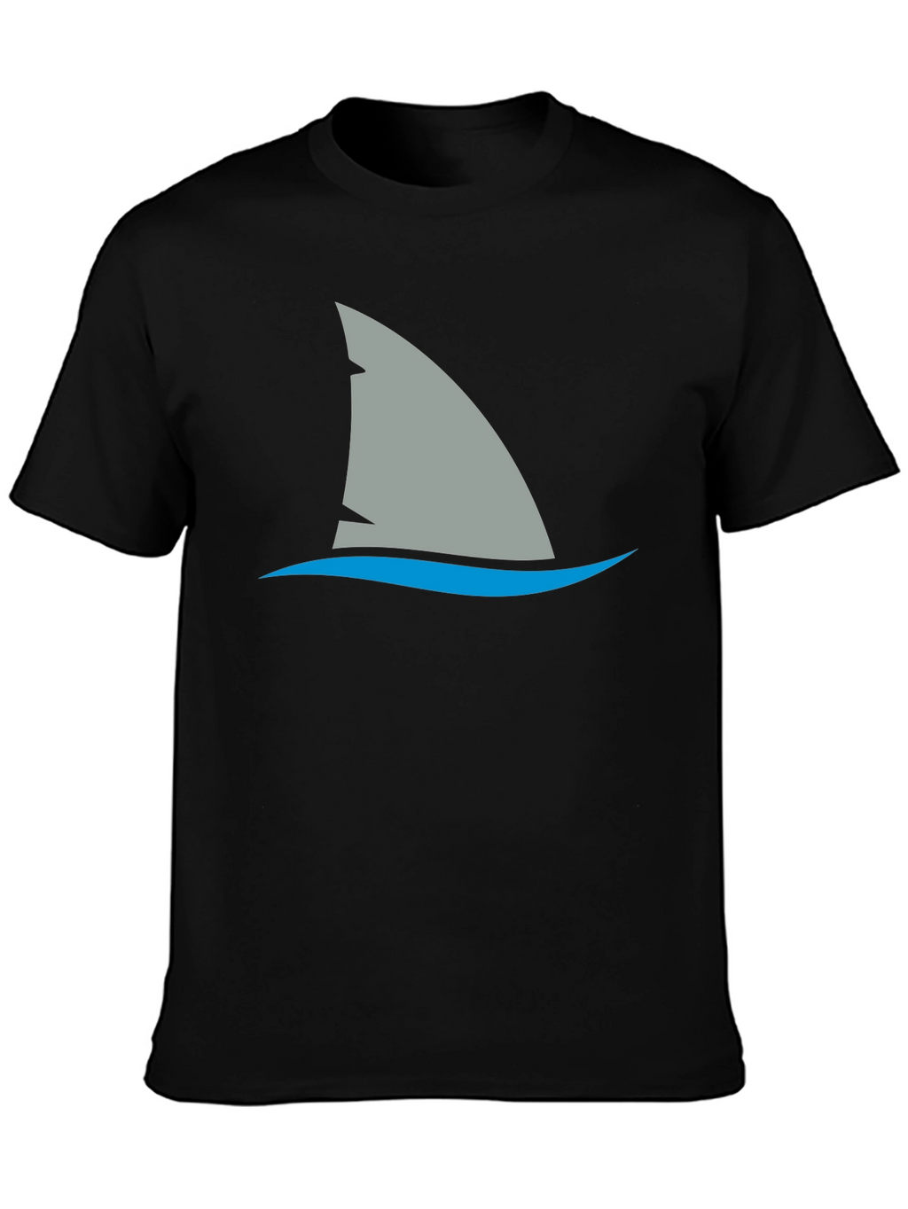 Shark Fin Graphic Tee - Black Cotton Comfort