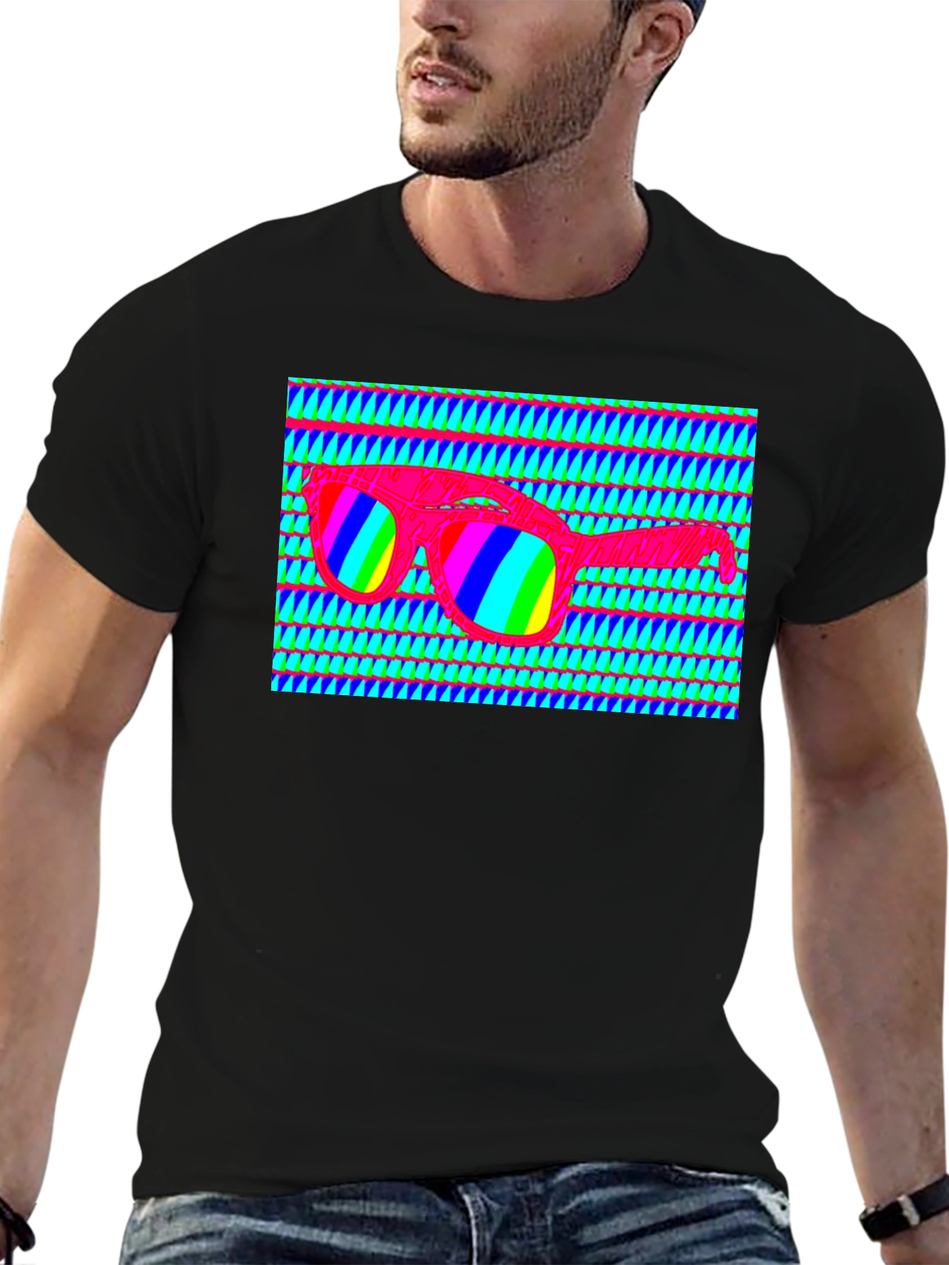 Retro Sunglasses Graphic T-Shirt - Vibrant Design