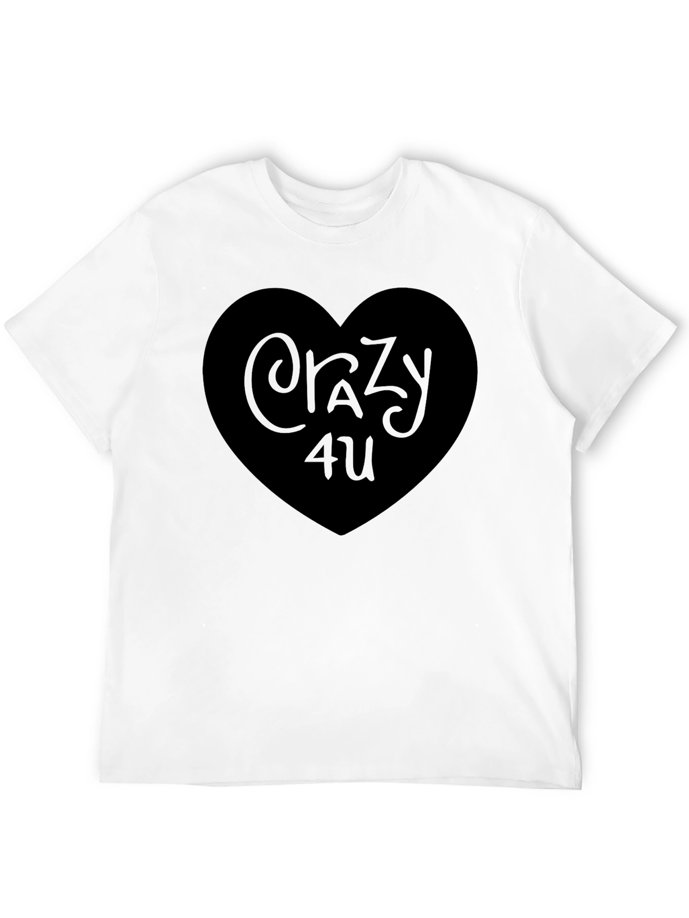 Crazy 4 U Black Heart Graphic T-Shirt