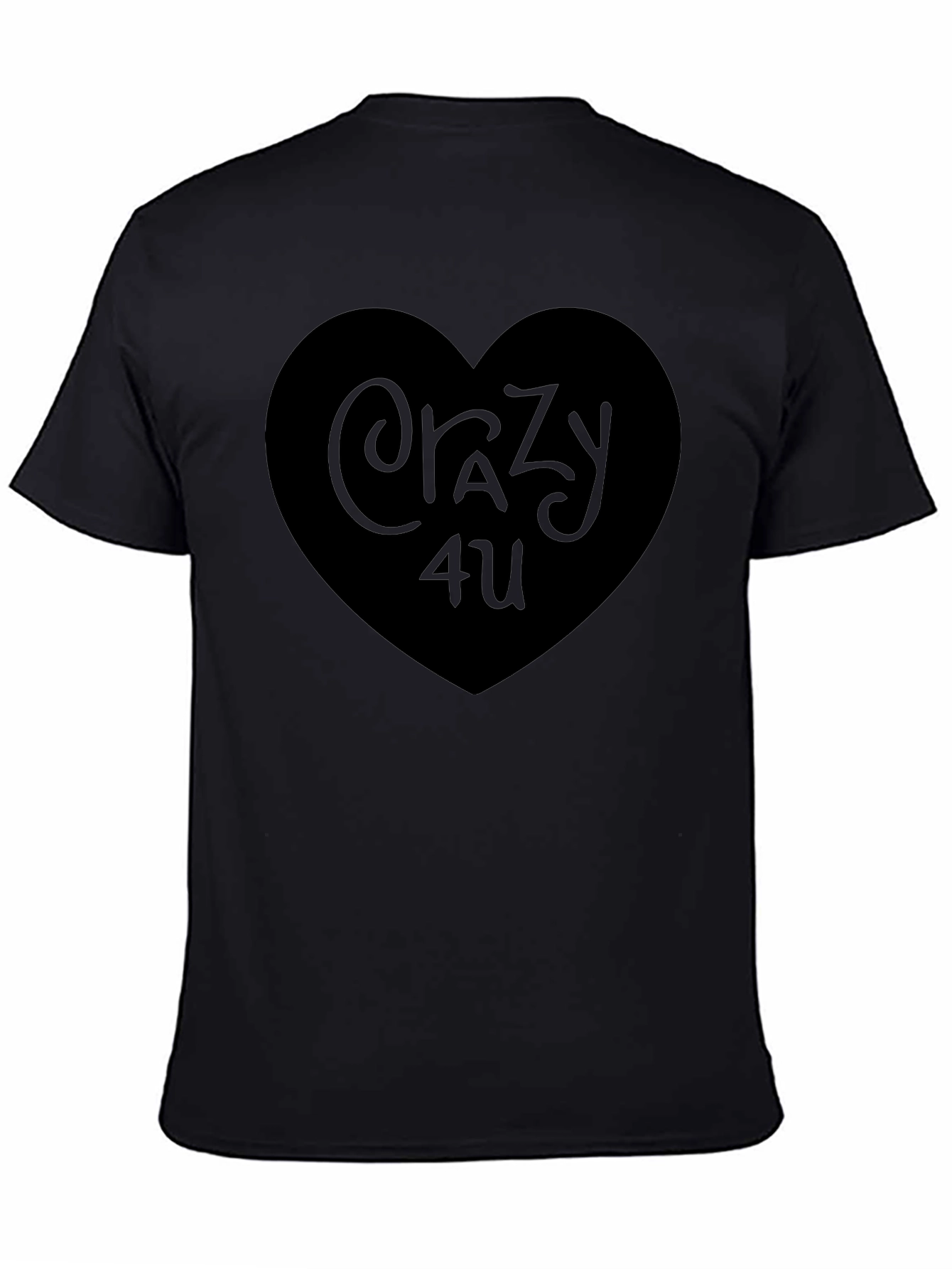 Crazy 4 U Black Heart Graphic T-Shirt