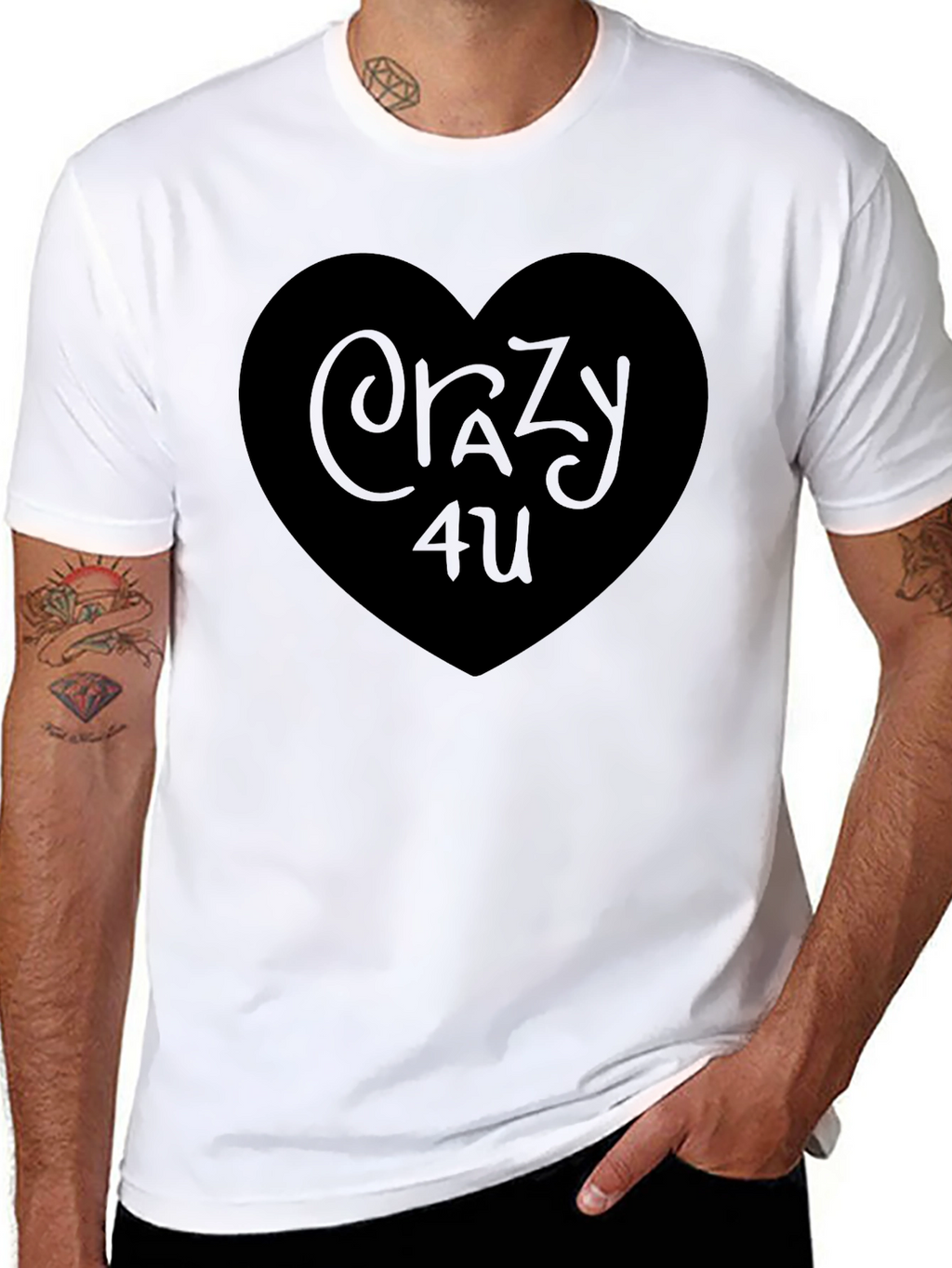 Crazy 4 U Black Heart Graphic T-Shirt