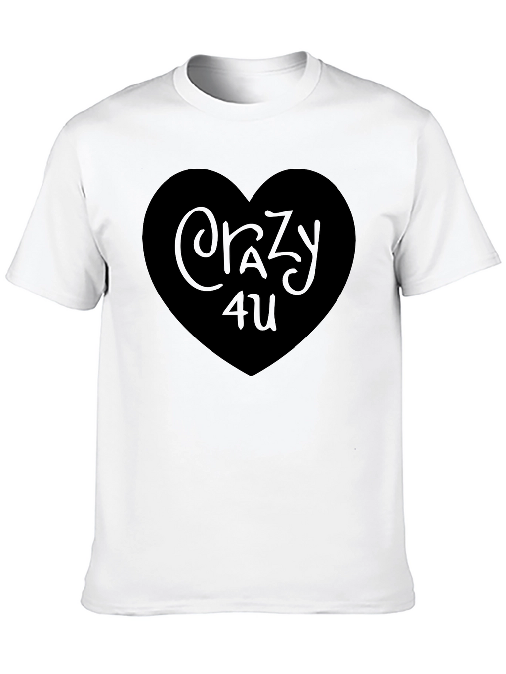 Crazy 4 U Black Heart Graphic T-Shirt