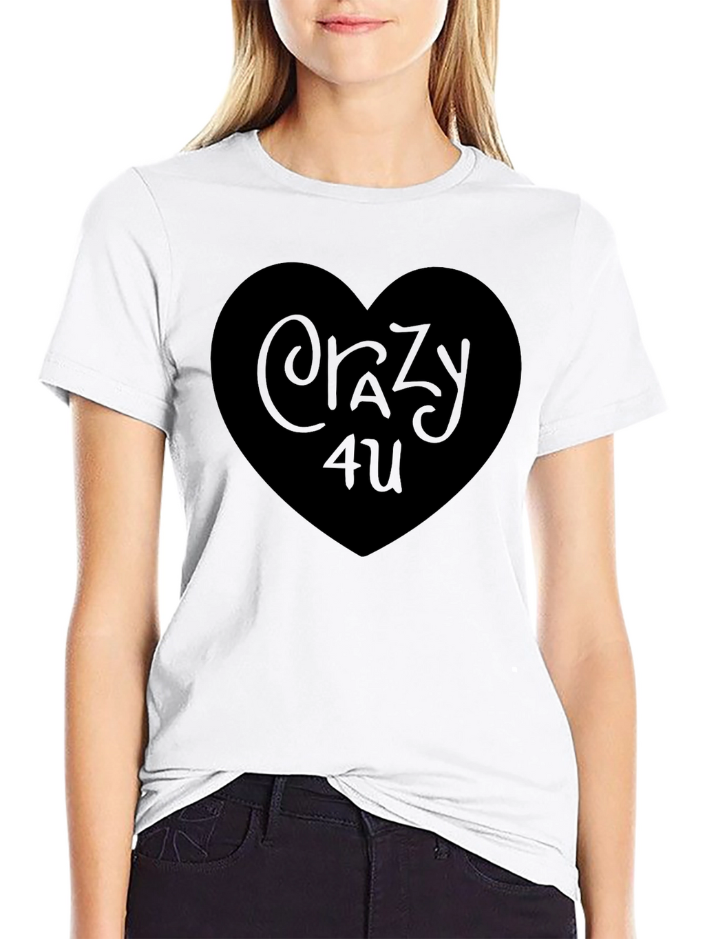 Crazy 4 U Black Heart Graphic T-Shirt