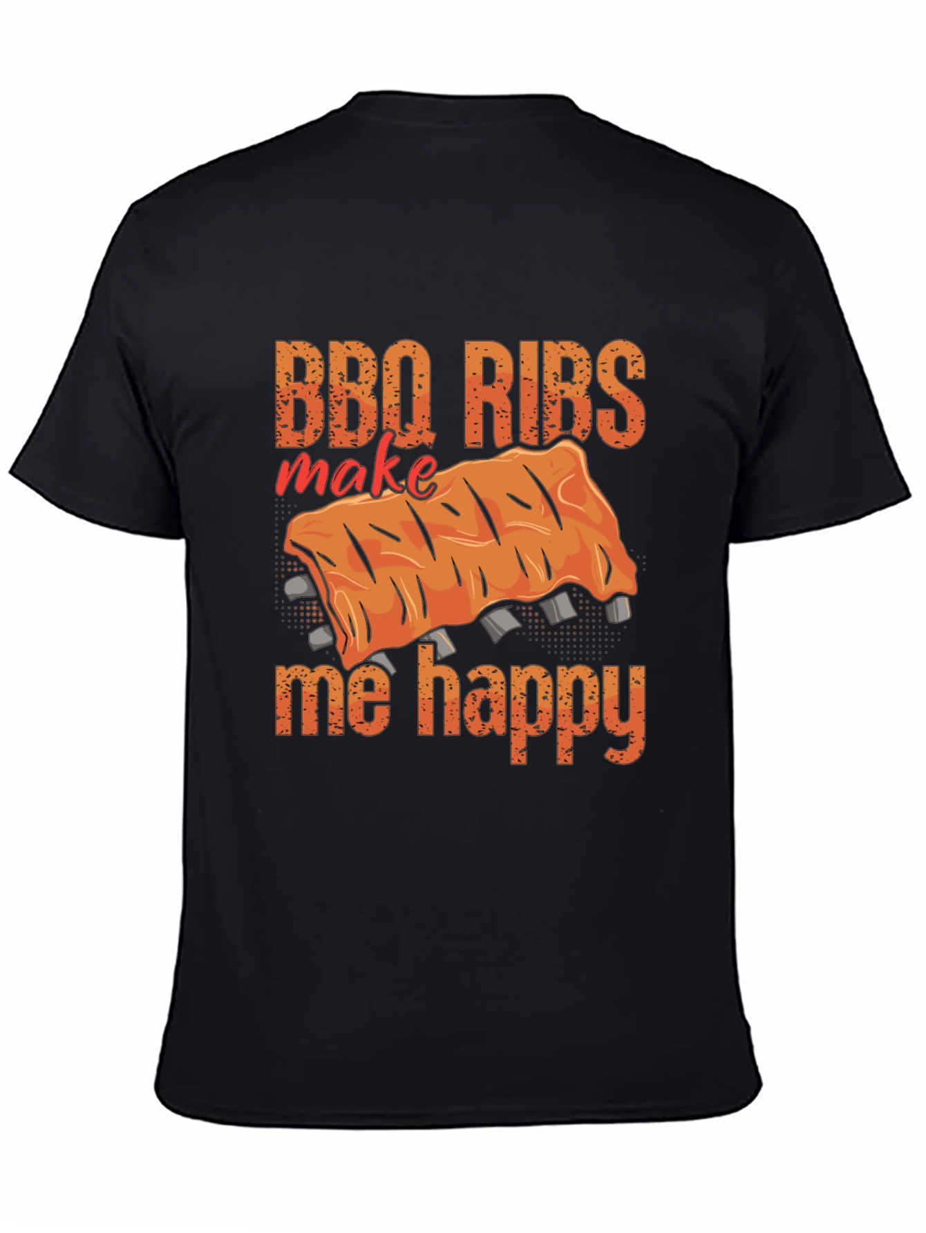 BBQ Ribs Make Me Happy T-Shirt - Funny Foodie Tee