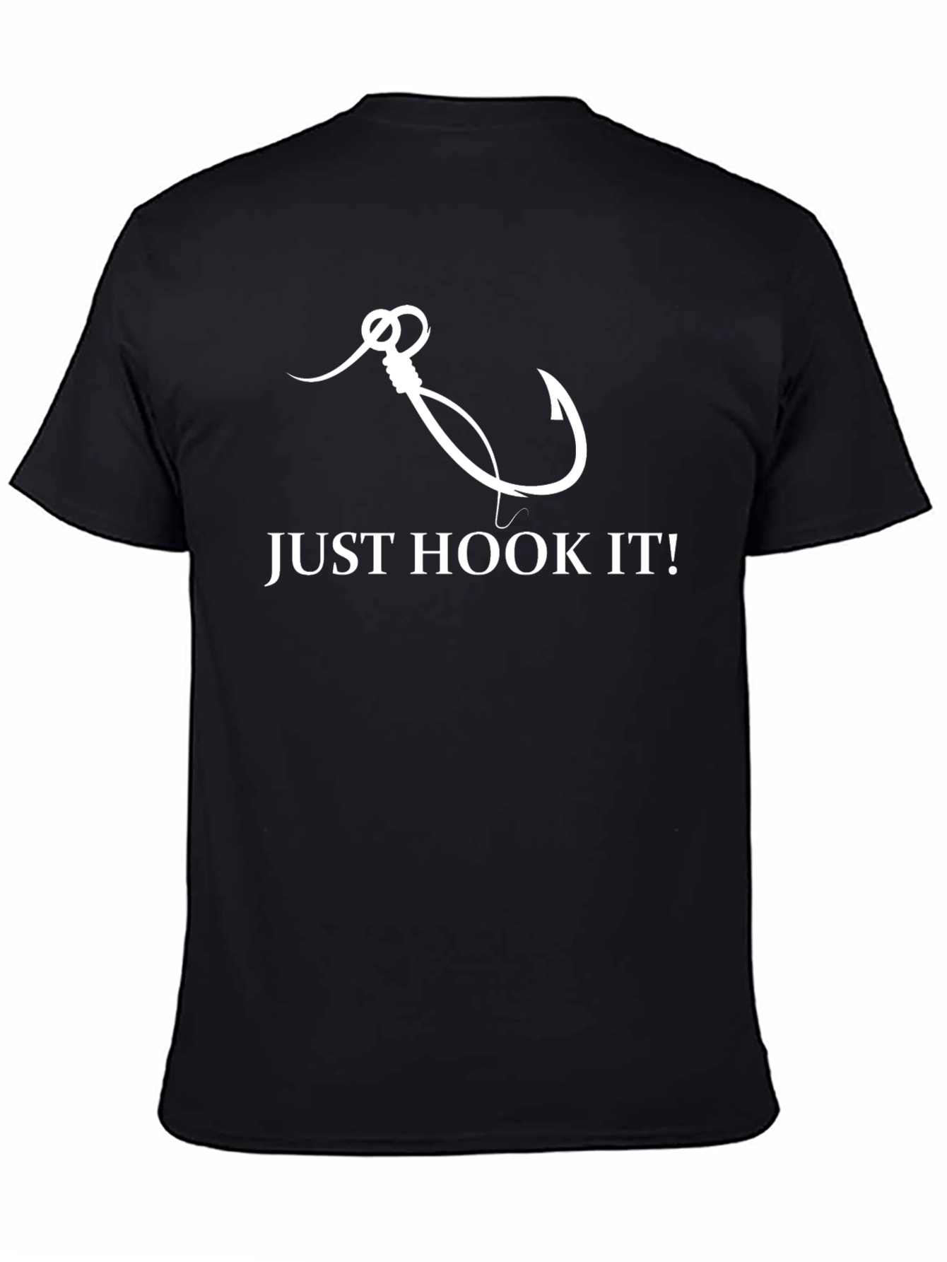 Just Hook It! Fishing T-Shirt - Black Cotton Tee