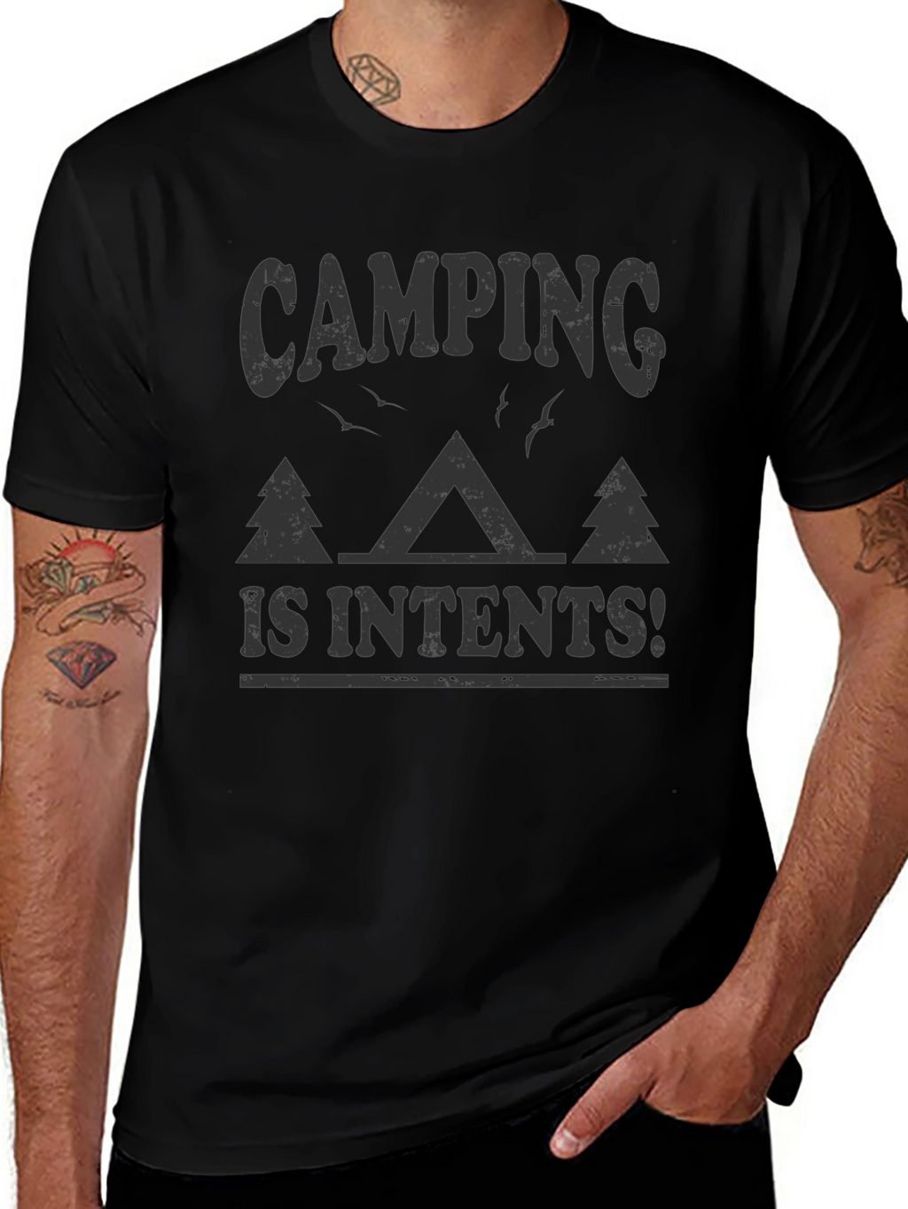 Camping Intents Graphic Tee - Outdoor Adventure Shirt