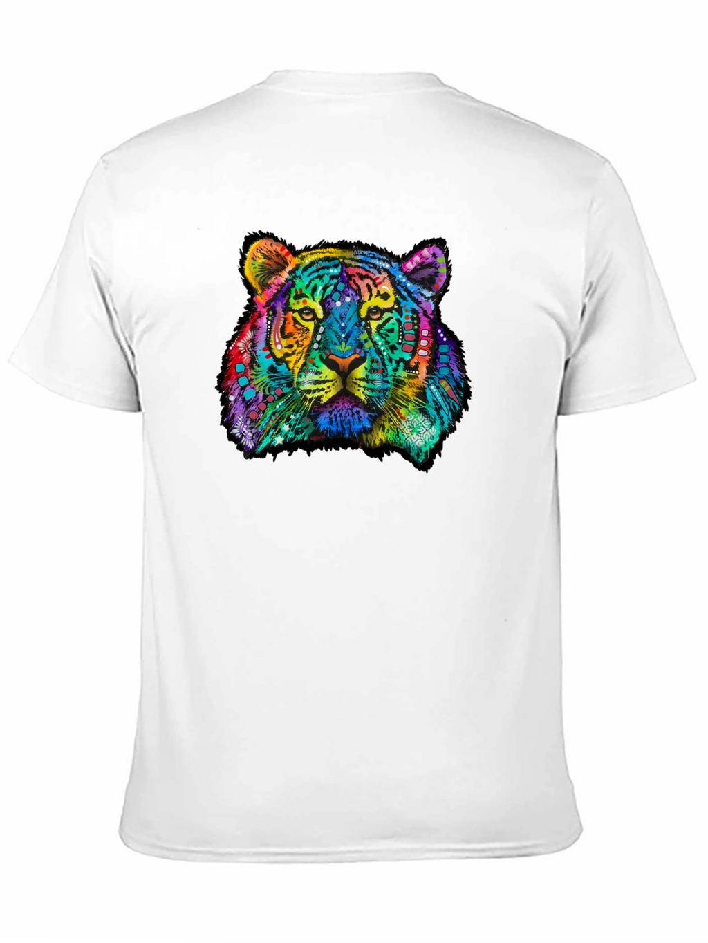 Vibrant Tiger Graphic Tee - Black Cotton T-Shirt