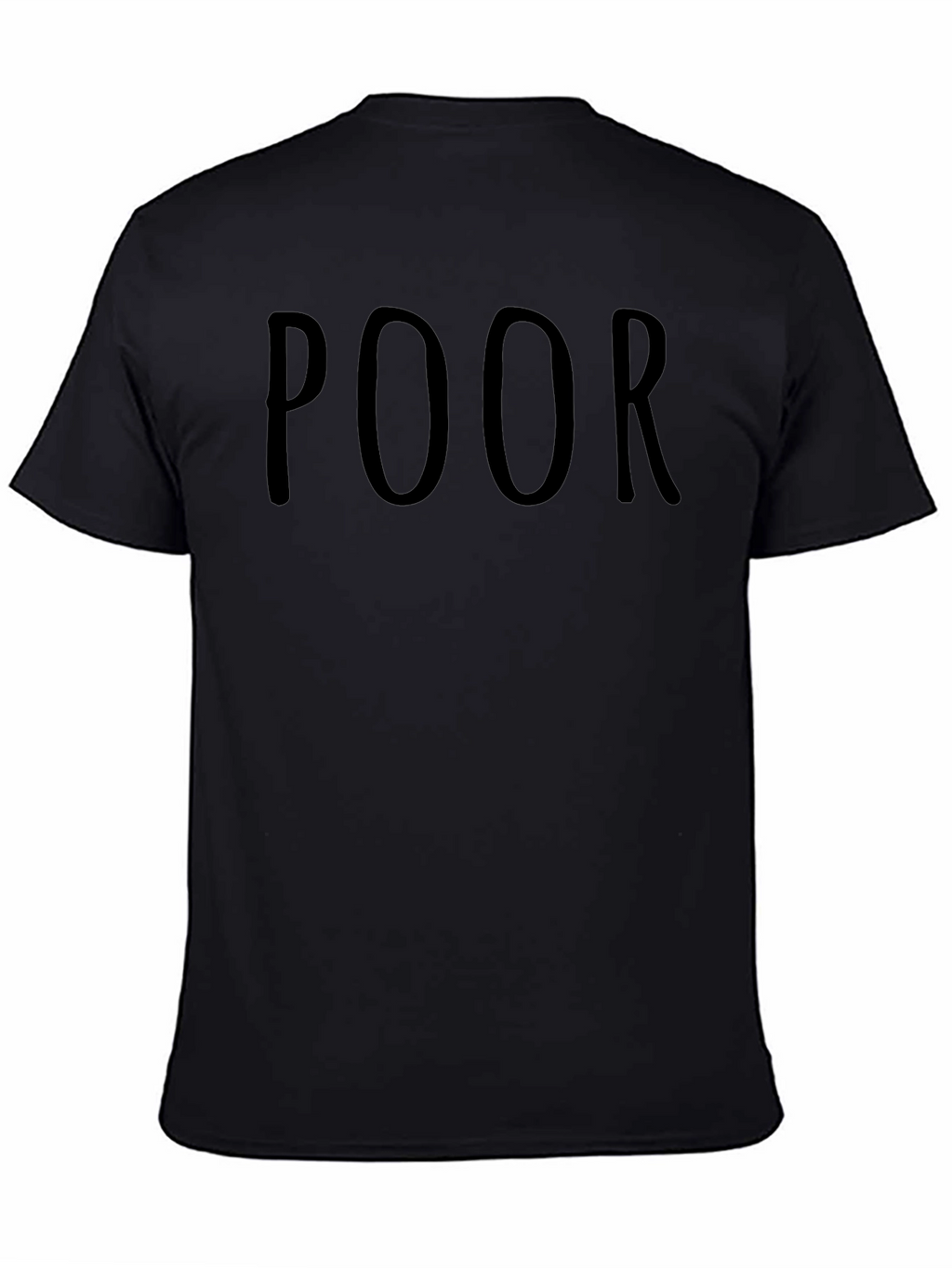 Mens Black POOR Graphic Tee - Casual Style