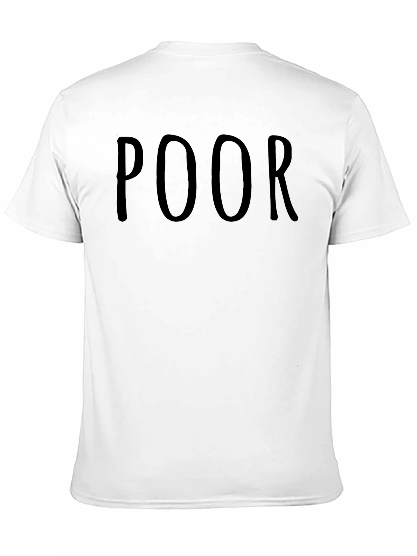 Mens Black POOR Graphic Tee - Casual Style