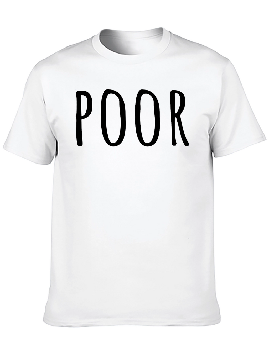 Mens Black POOR Graphic Tee - Casual Style