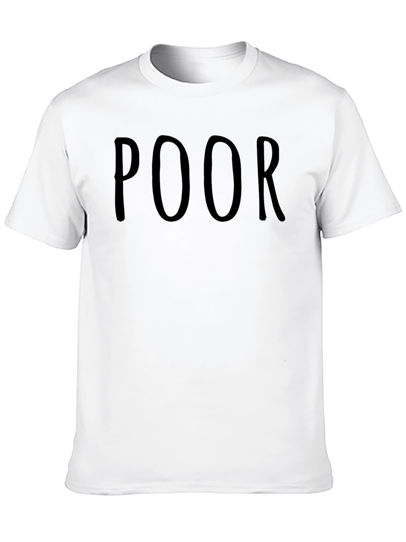 Mens Black POOR Graphic Tee - Casual Style