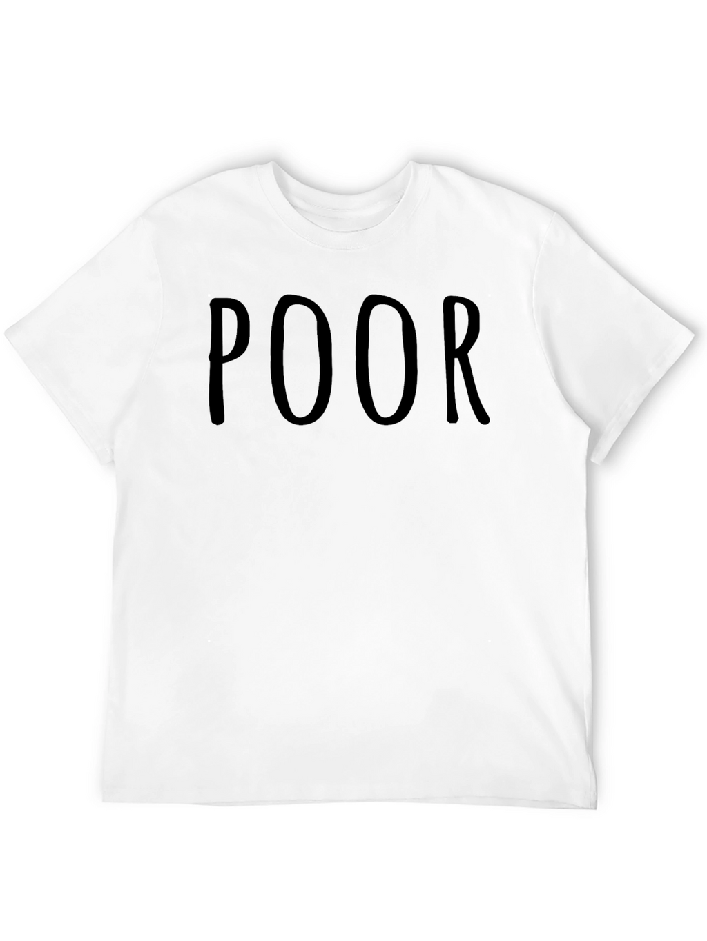 Mens Black POOR Graphic Tee - Casual Style