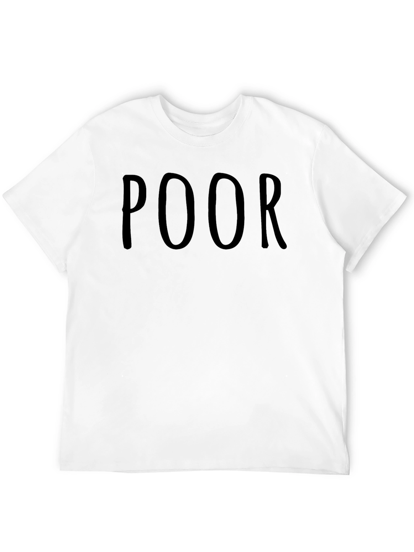 Mens Black POOR Graphic Tee - Casual Style