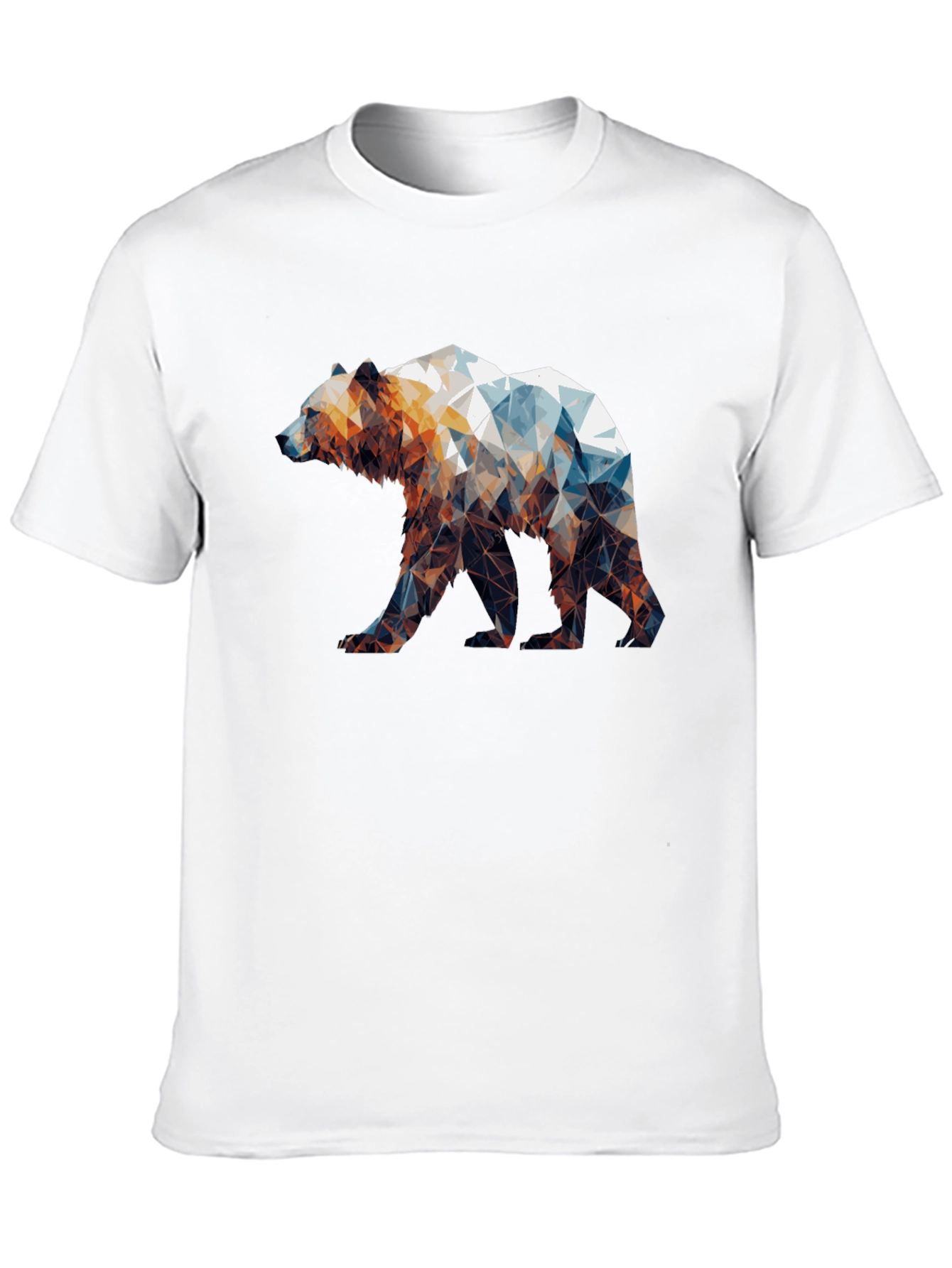 Geometric Bear Graphic Tee - Black Unisex Shirt
