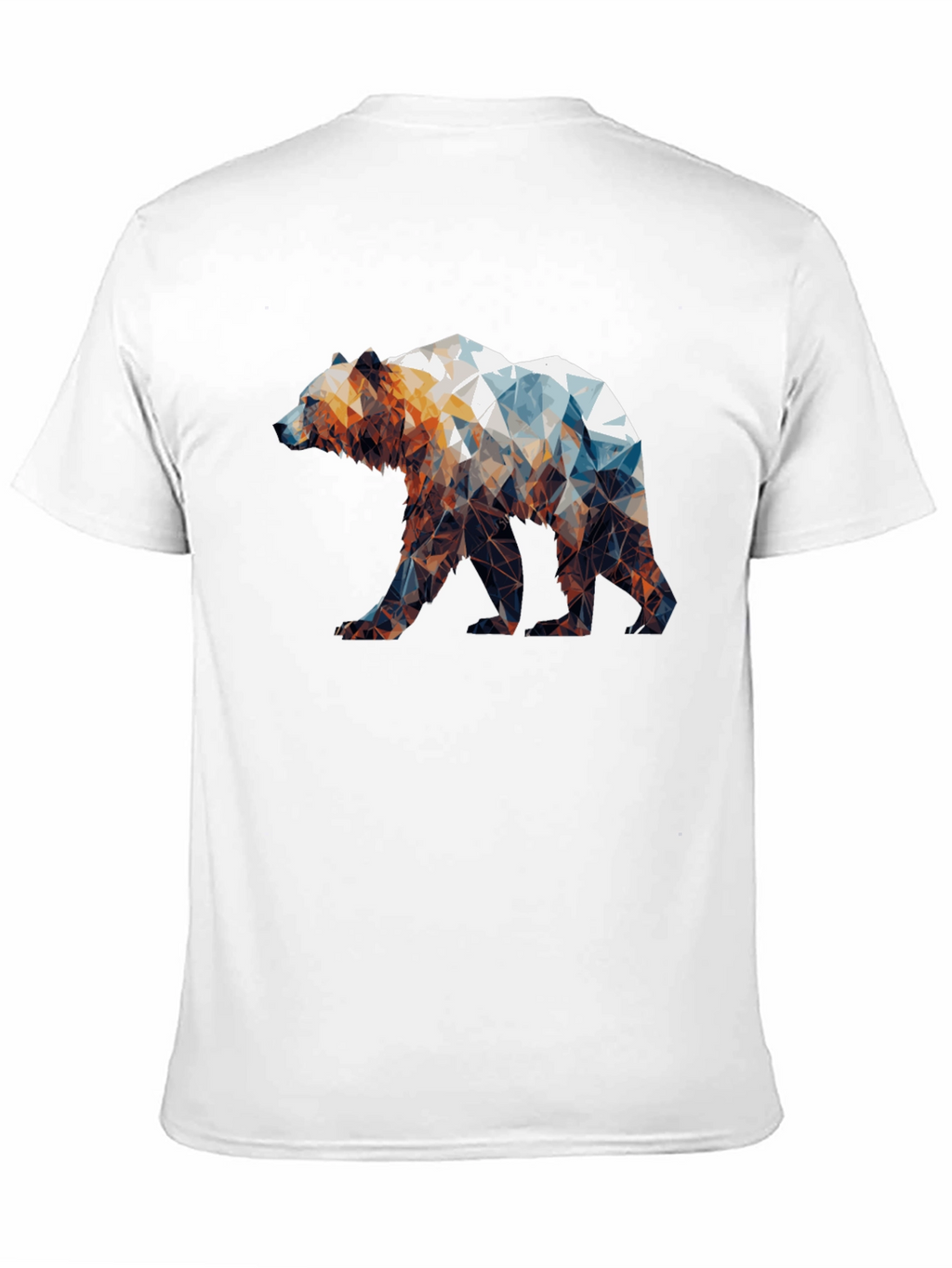 Geometric Bear Graphic Tee - Black Unisex Shirt