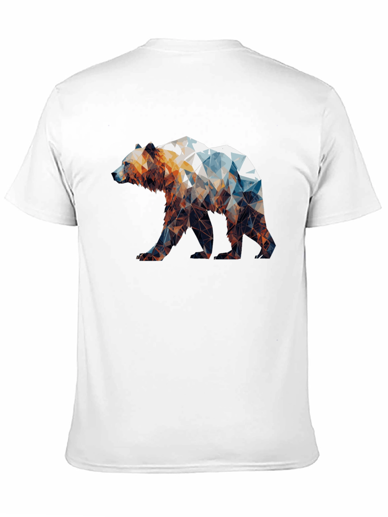 Geometric Bear Graphic Tee - Black Unisex Shirt