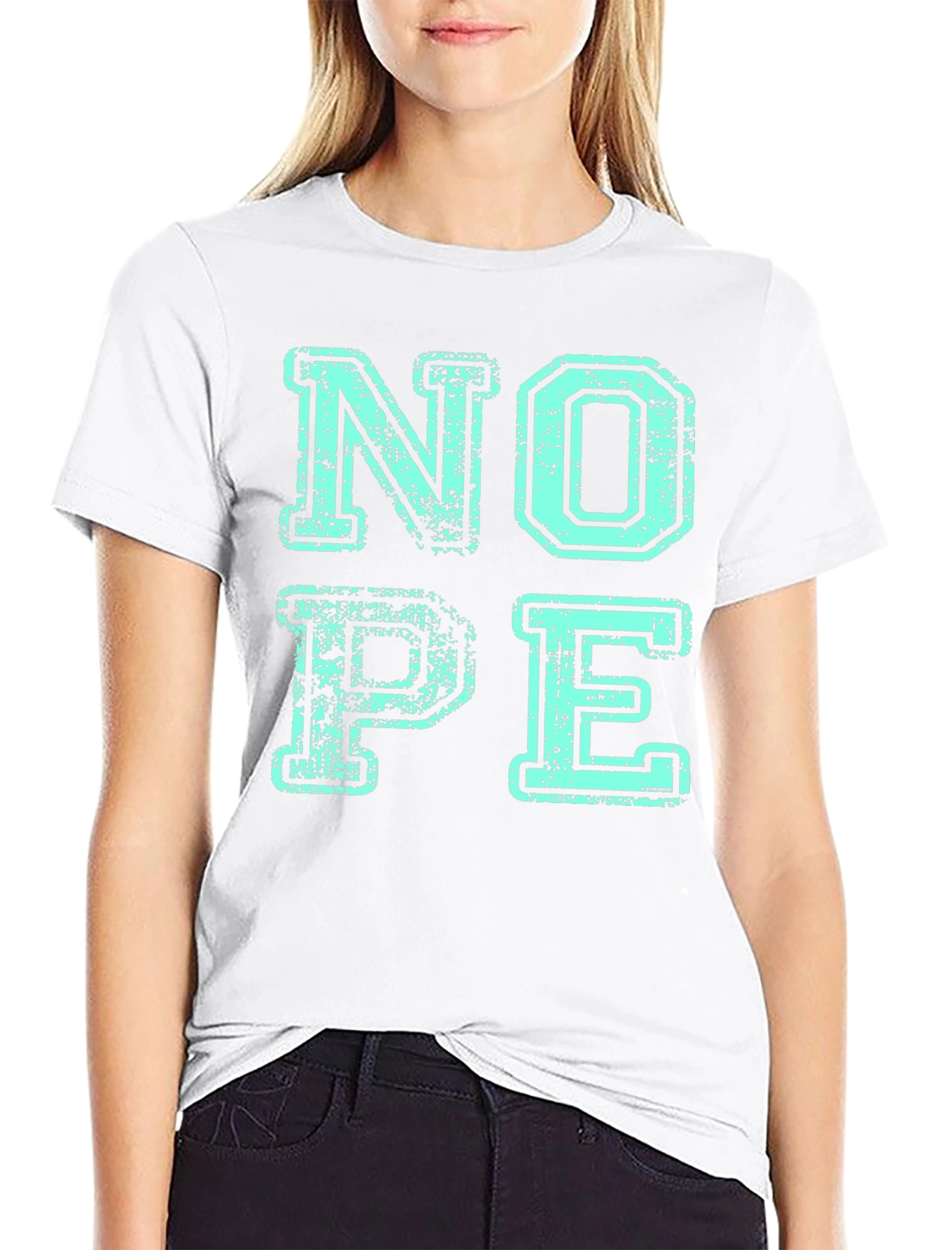 Nope Graphic Print Mens Black T-Shirt