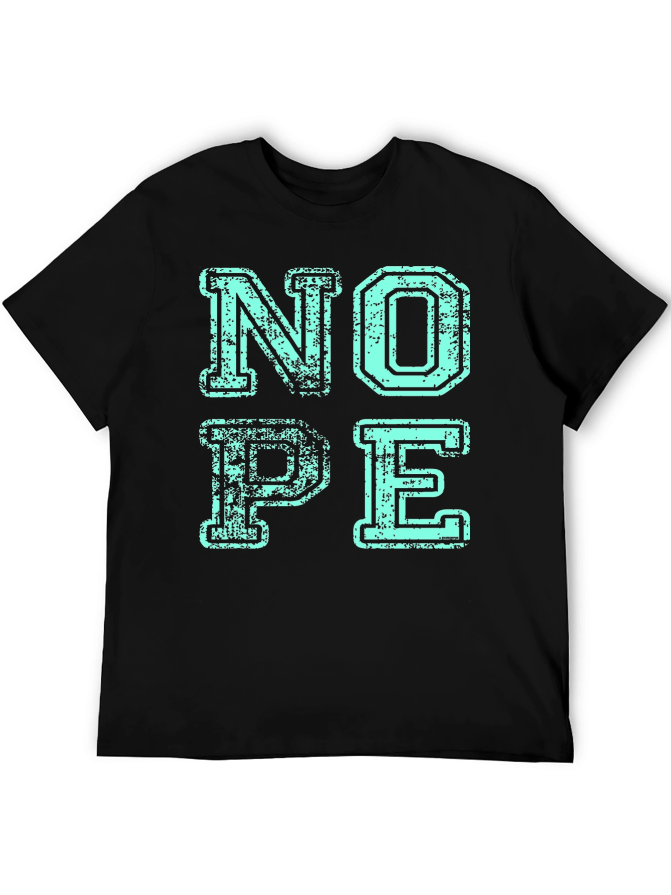 Nope Graphic Print Mens Black T-Shirt