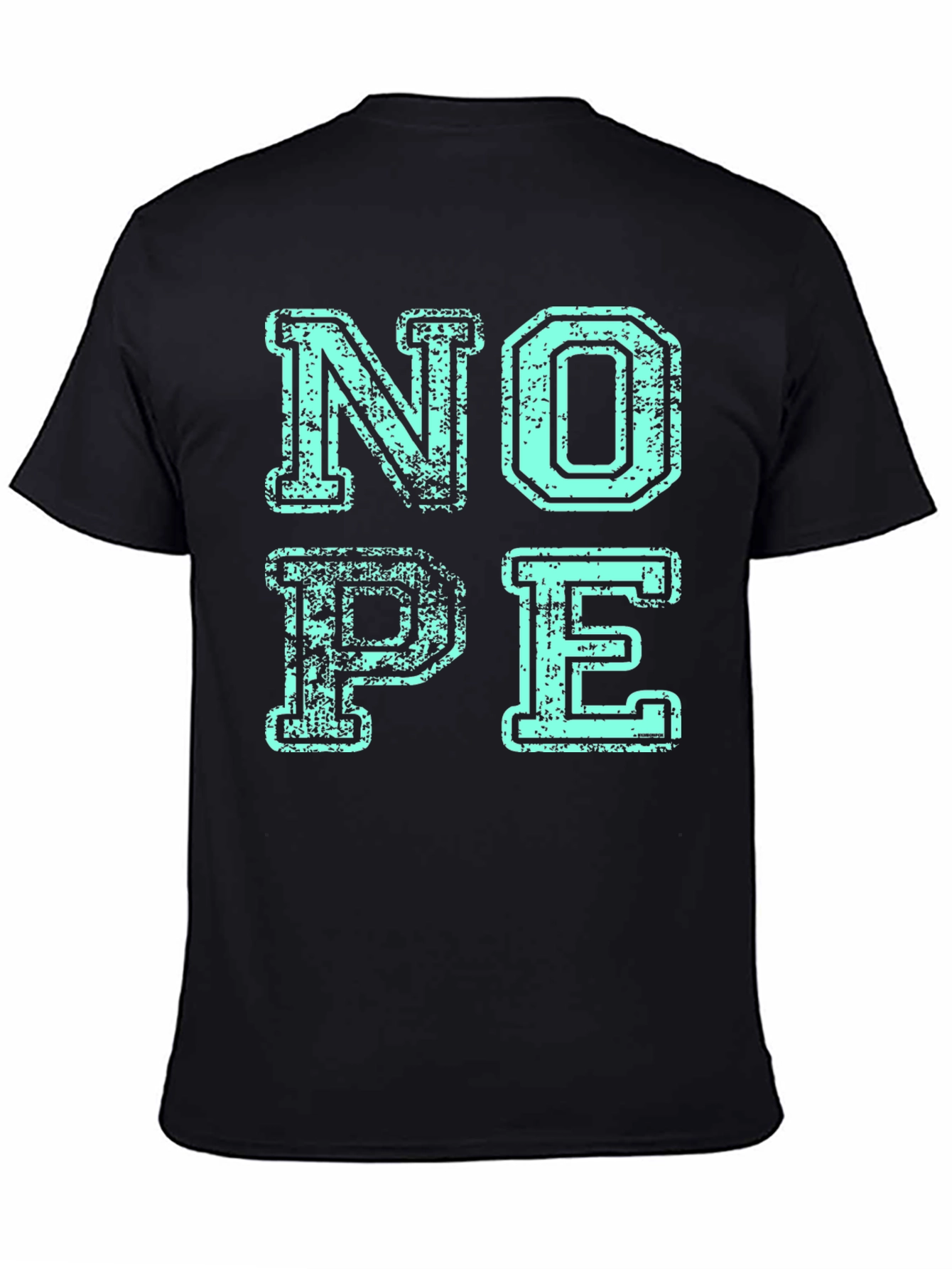 Nope Graphic Print Mens Black T-Shirt