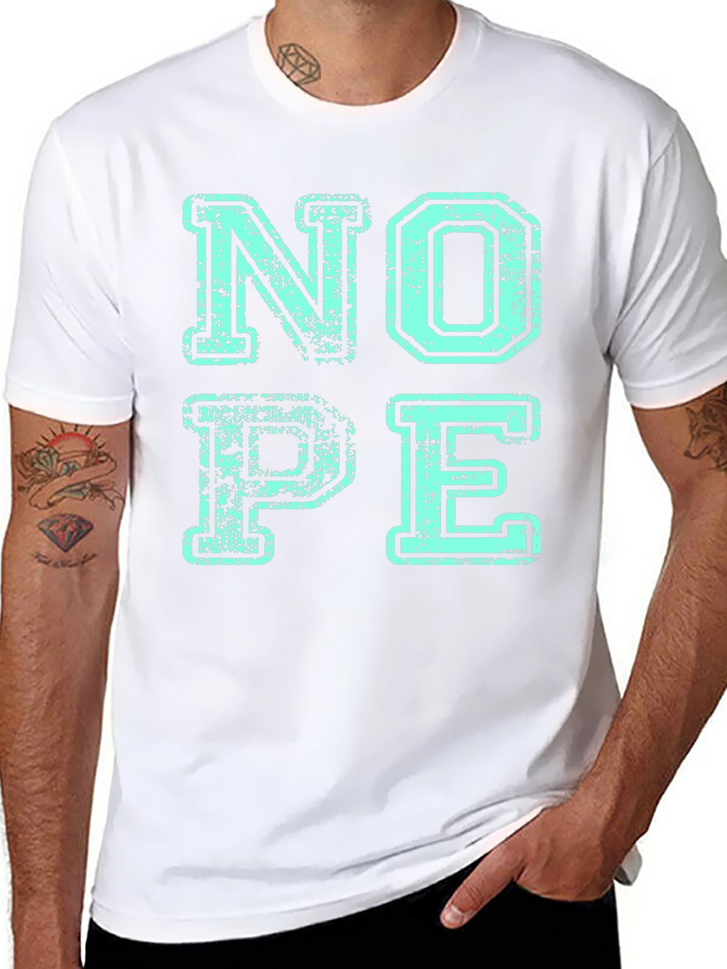 Nope Graphic Print Mens Black T-Shirt