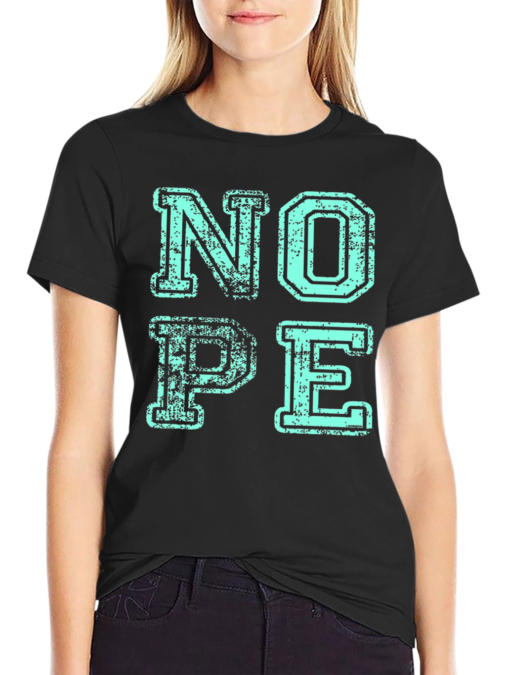 Nope Graphic Print Mens Black T-Shirt
