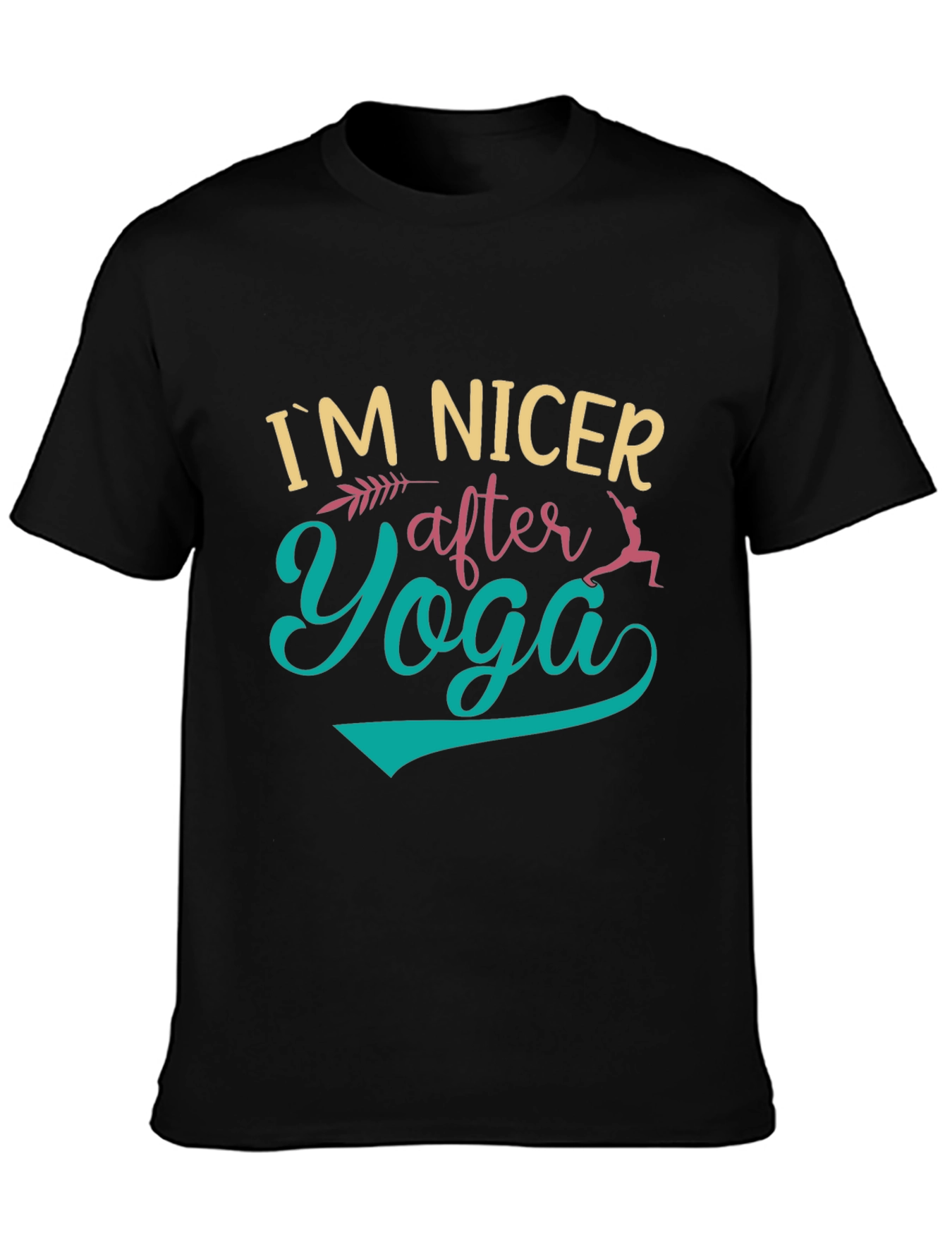 Im Nicer After Yoga Black Graphic T-Shirt
