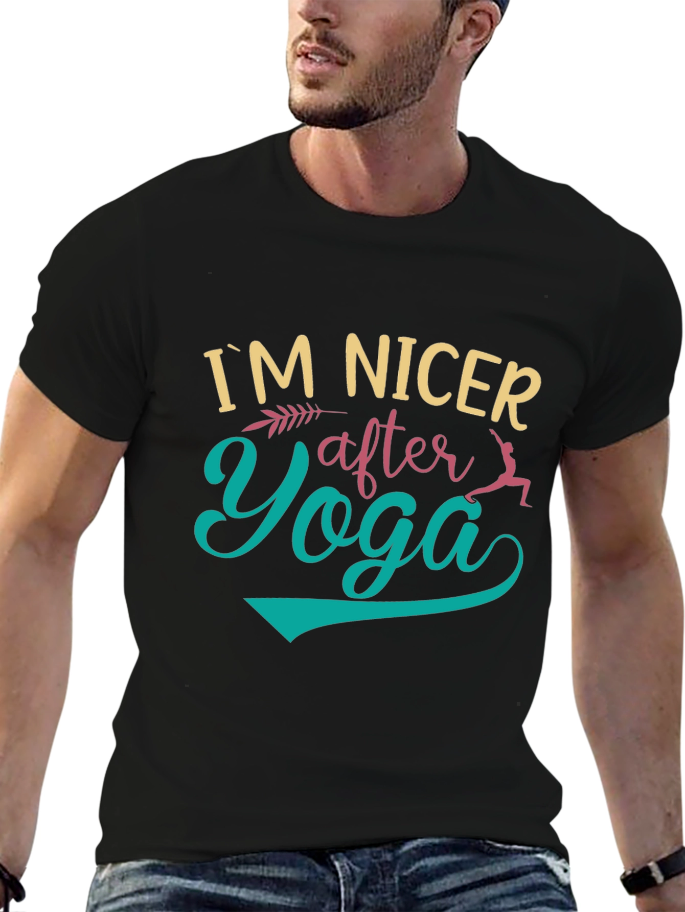 Im Nicer After Yoga Black Graphic T-Shirt