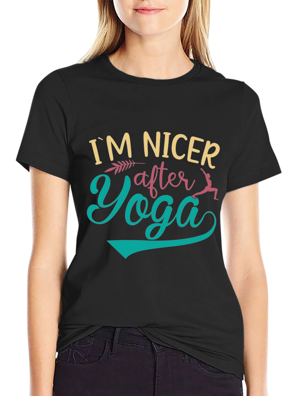 Im Nicer After Yoga Black Graphic T-Shirt