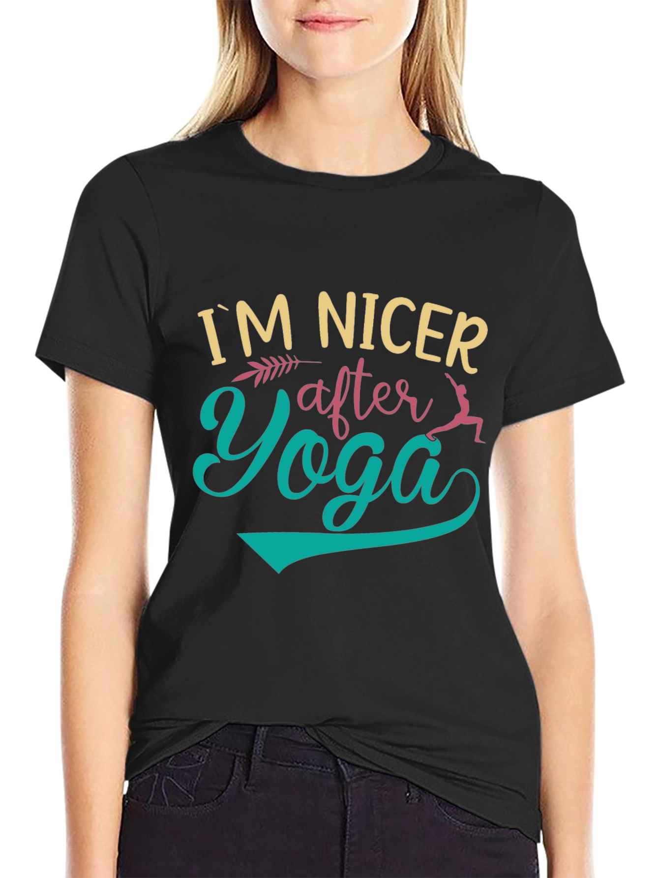 Im Nicer After Yoga Black Graphic T-Shirt