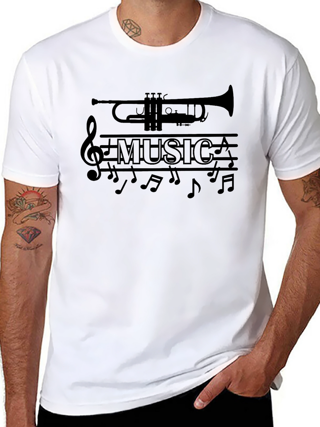Music Lover Trumpet Graphic T-Shirt