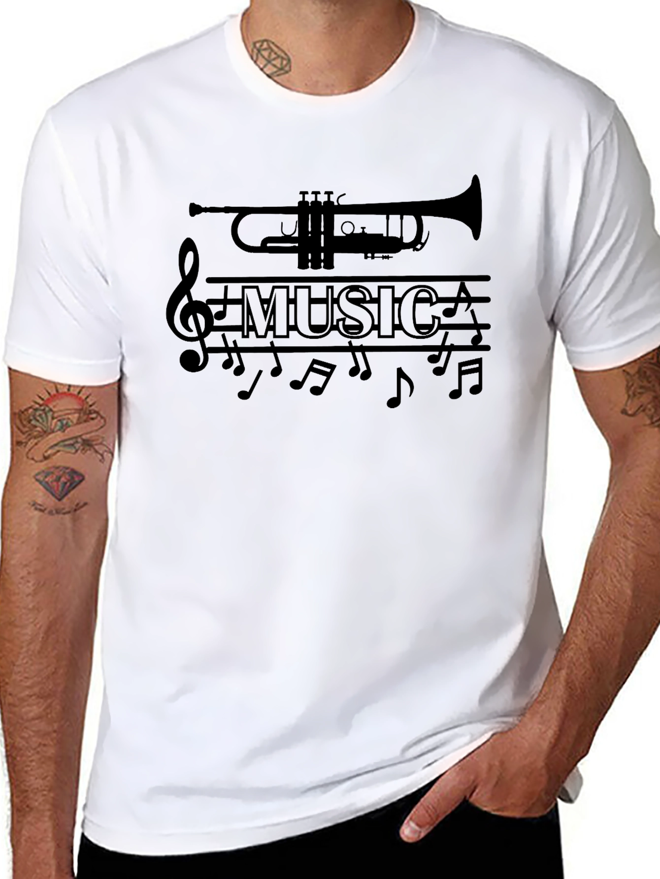 Music Lover Trumpet Graphic T-Shirt