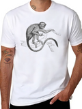 Monkey Graphic Print Black T-Shirt