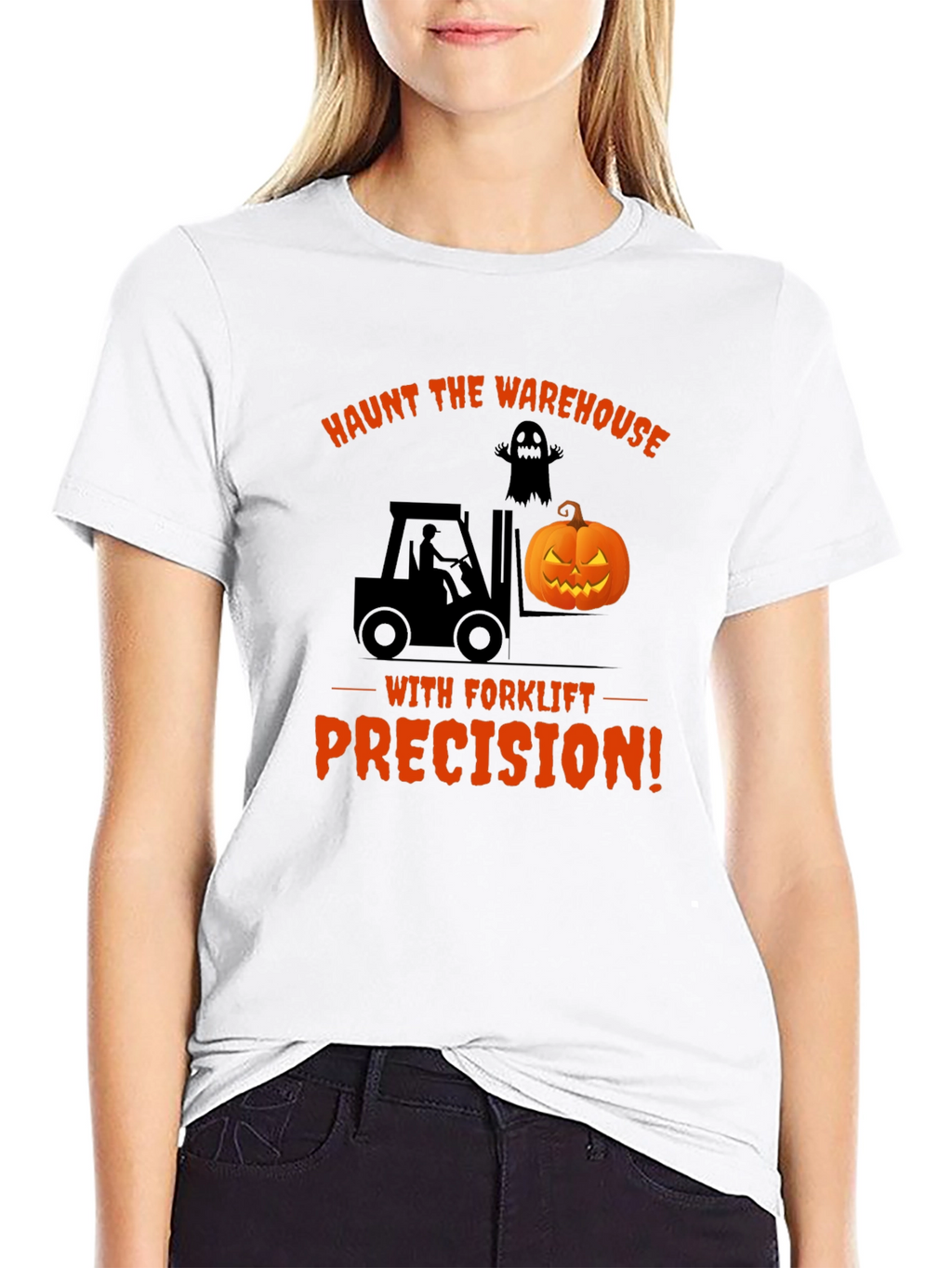 Haunt the Warehouse Forklift Halloween T-Shirt