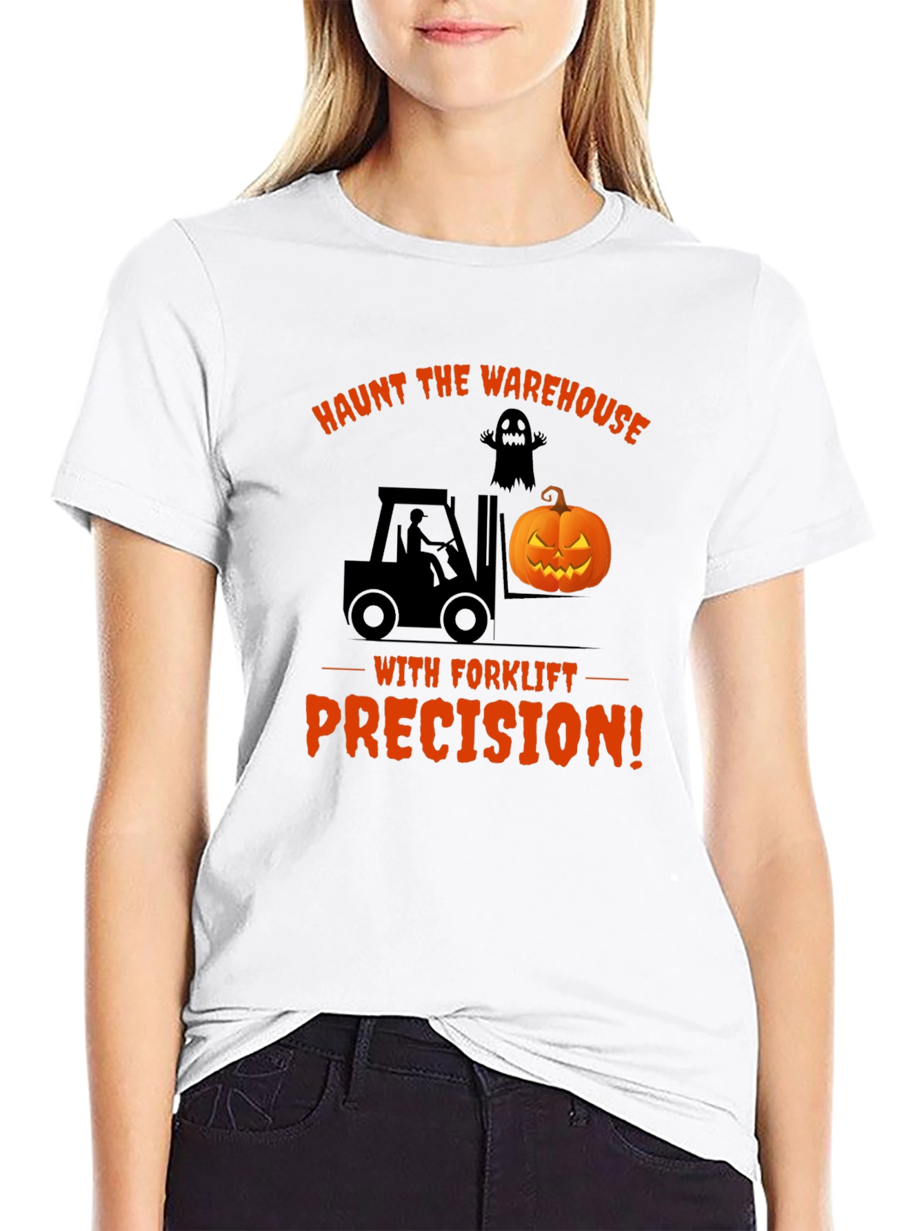 Haunt the Warehouse Forklift Halloween T-Shirt