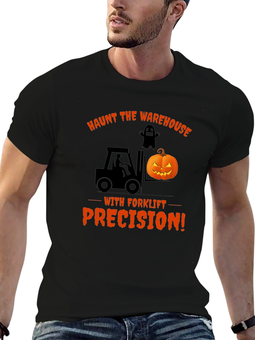Haunt the Warehouse Forklift Halloween T-Shirt