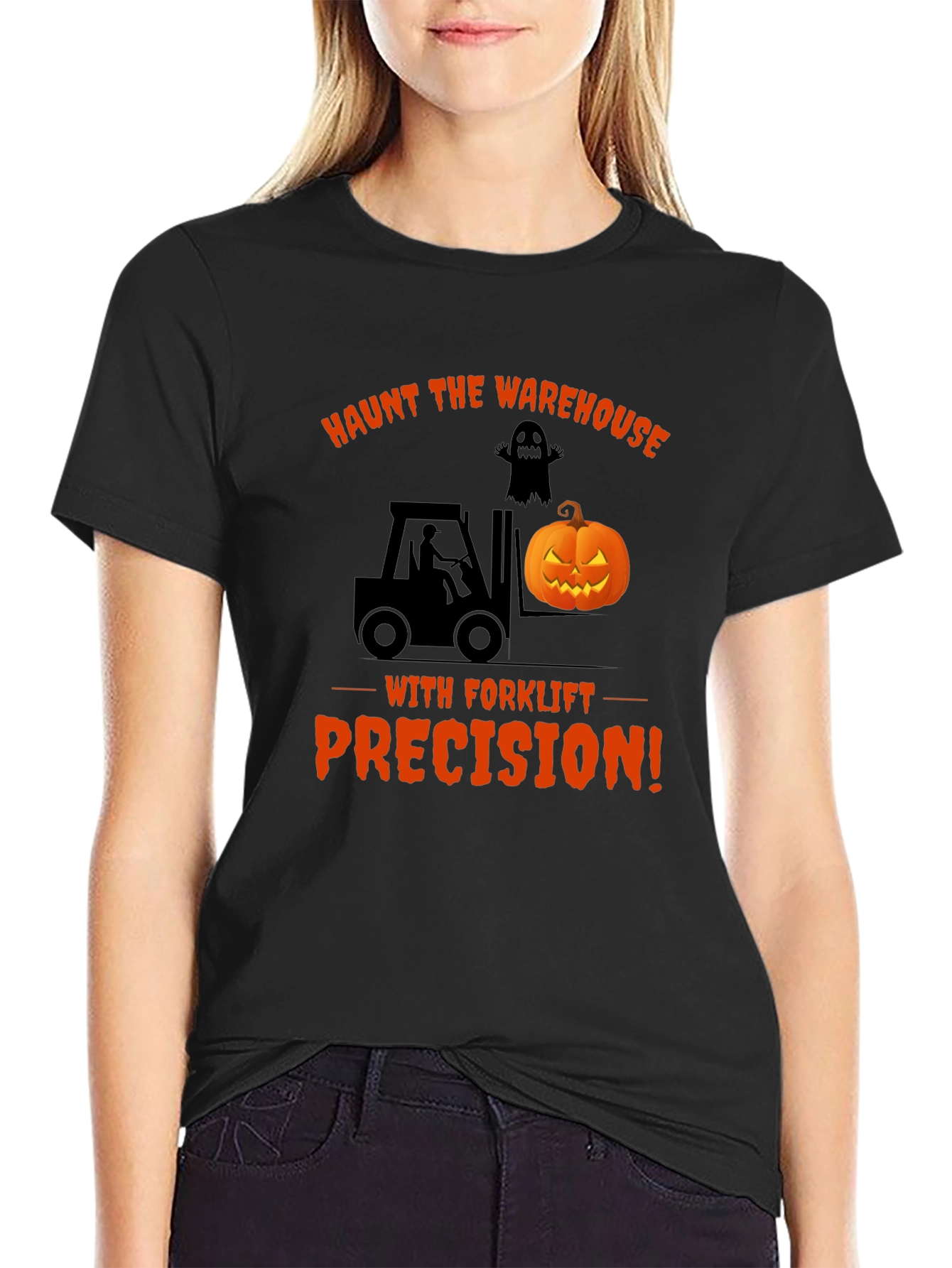 Haunt the Warehouse Forklift Halloween T-Shirt