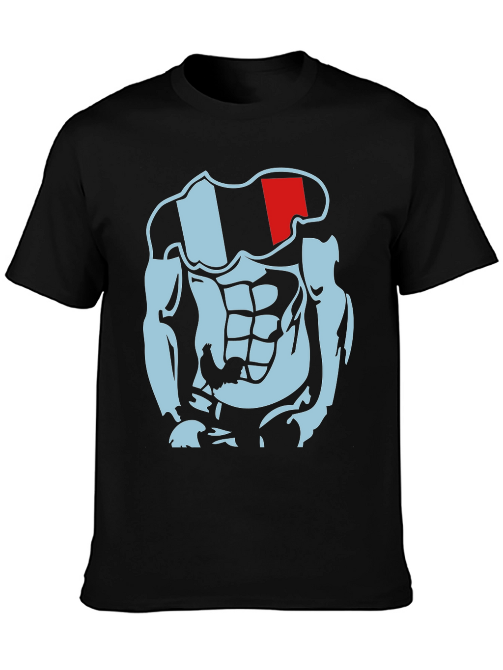 Muscled Cartoon Graphic Tee - Black