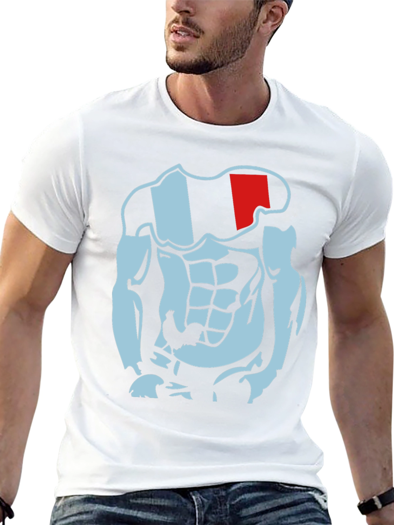 Muscled Cartoon Graphic Tee - Black